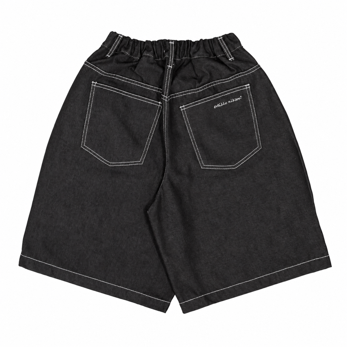 HALF-DART RAW DENIM SHORTS