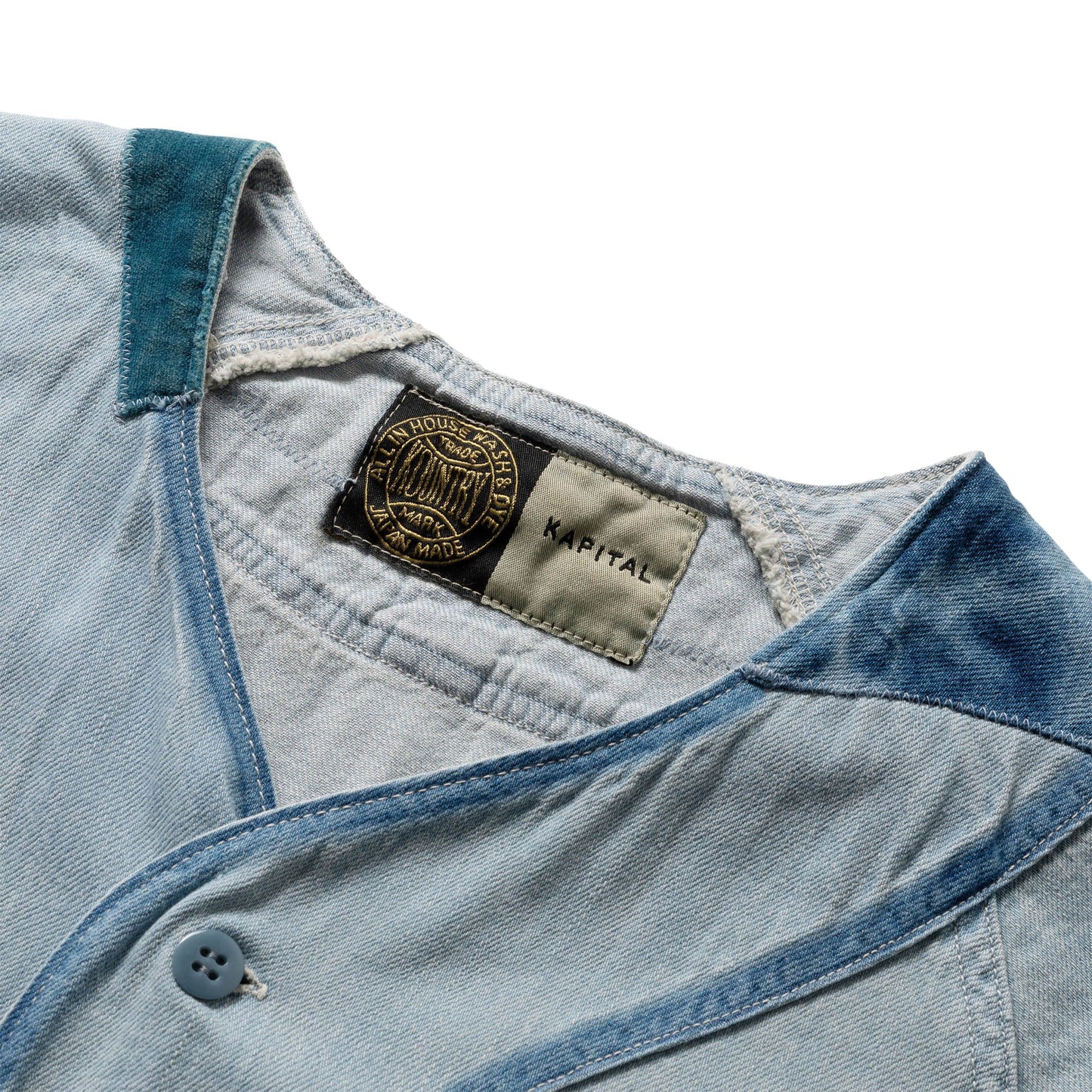 Kapital Shirts 8OZ RECONSTRUCTION DENIM GREAT KOUNTRY BASEBALL SHIRT