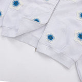BLUE STAR CROCHET PATCH SWEATSHIRT