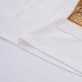 CROCHET WINE LABEL WHITE T-SHIRT