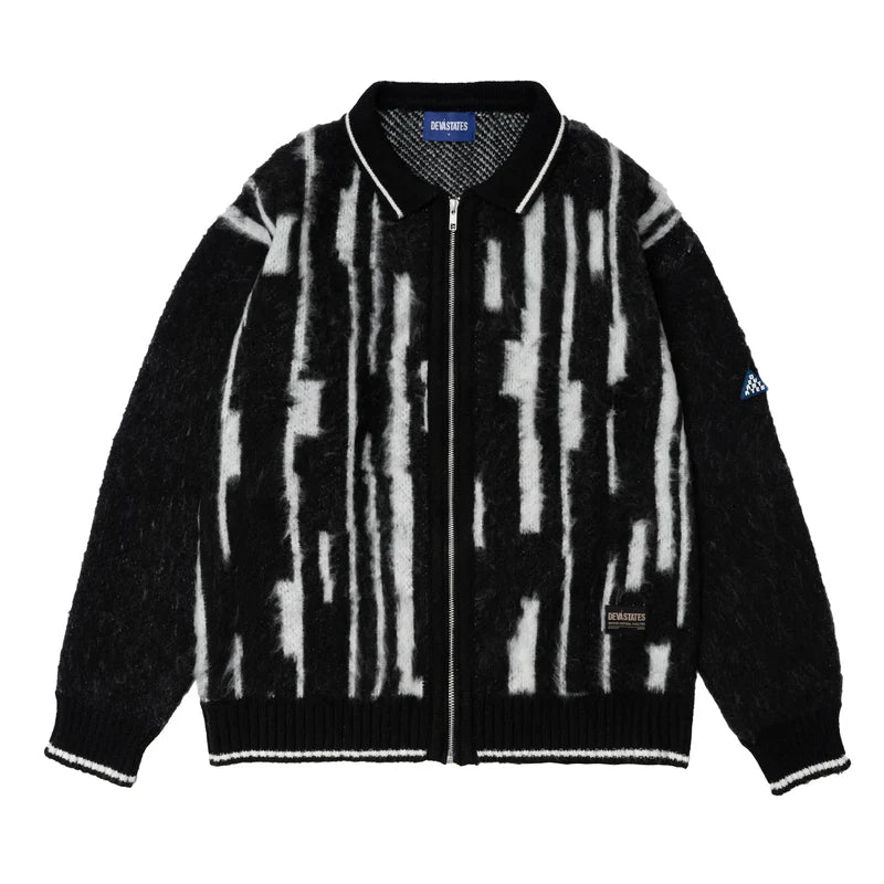 STAX L/S BRUSHED KNITTED ZIP UP POLO
