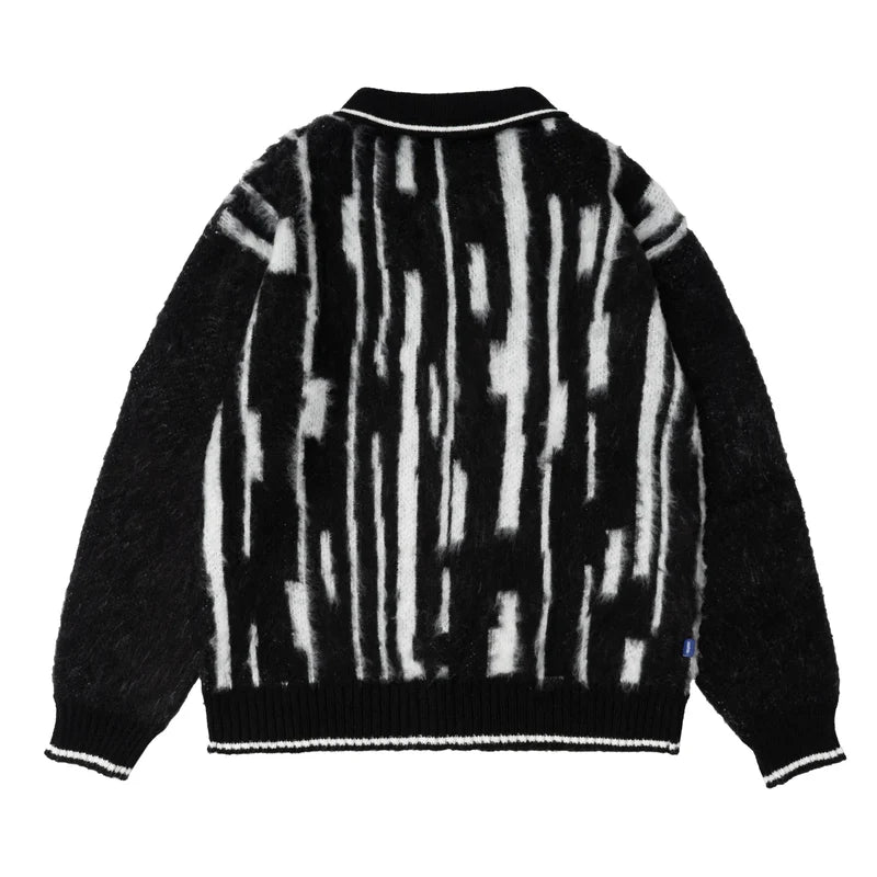 STAX L/S BRUSHED KNITTED ZIP UP POLO