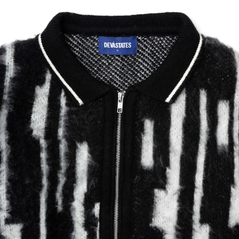 STAX L/S BRUSHED KNITTED ZIP UP POLO