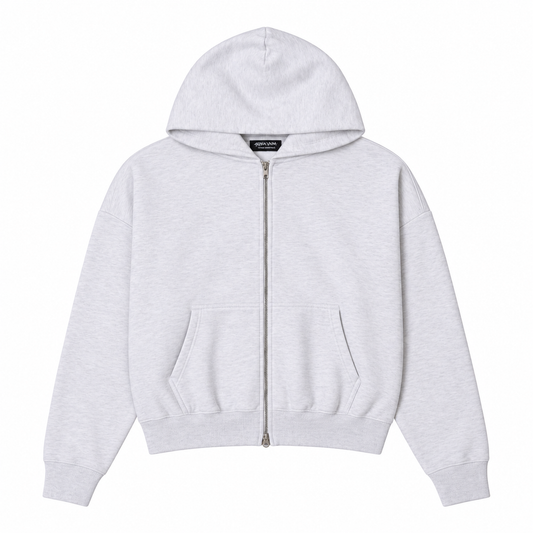 GARMENT DYE CROPPED ZIP HOODIE