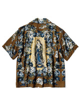 SILK RAYON CHAMPETRE MARIA PATTERN WRANGLE COLLAR ALOHA SHIRT