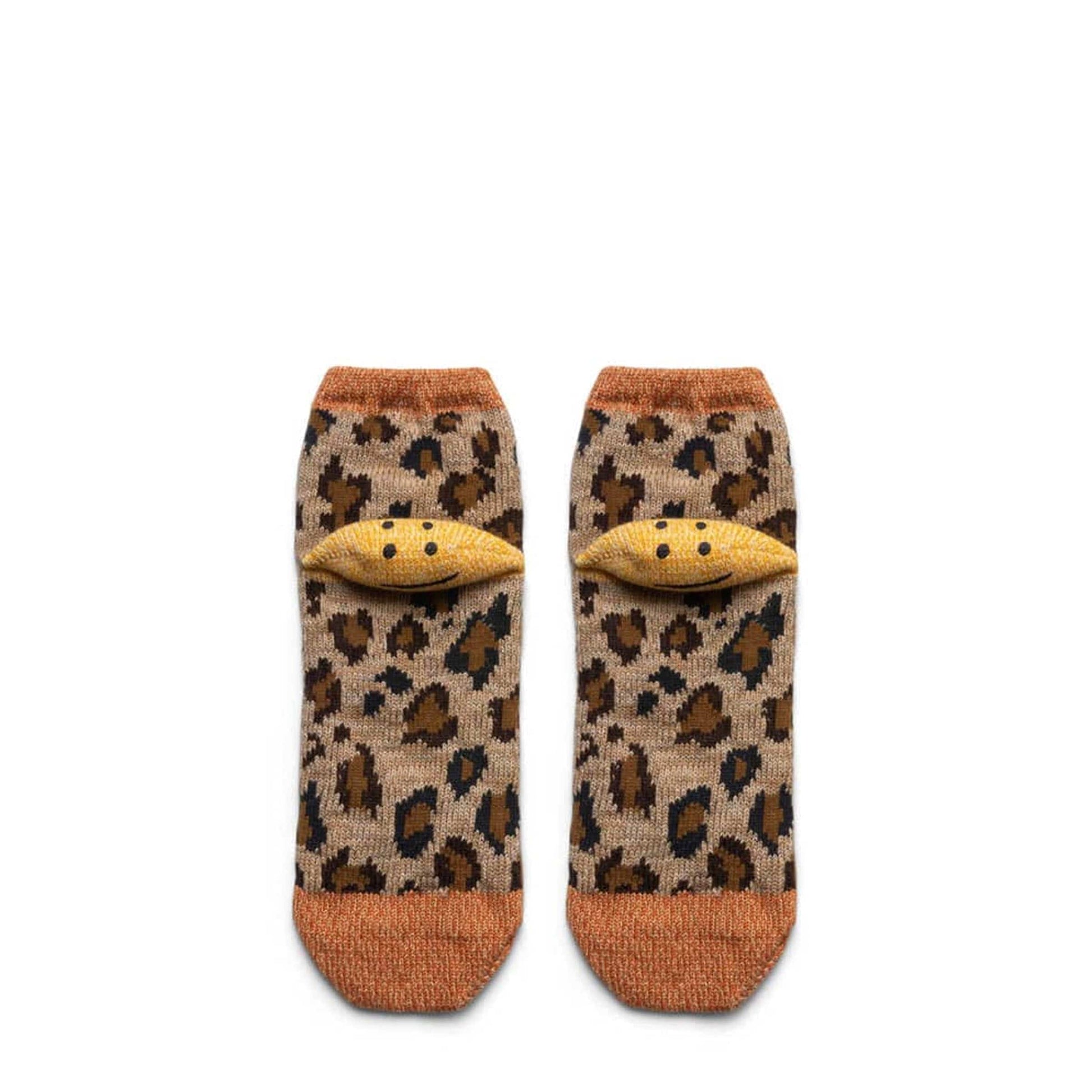 Kapital Socks ORANGE / O/S 84 YARNS RAINBOW HAPPY HEEL LEOPARD ANKLE SOCKS