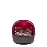 KAPITAL Headwear BURGUNDY/CHARCOAL / O/S CENTURY DENIM COATING SERVICE TRUCKER HAT