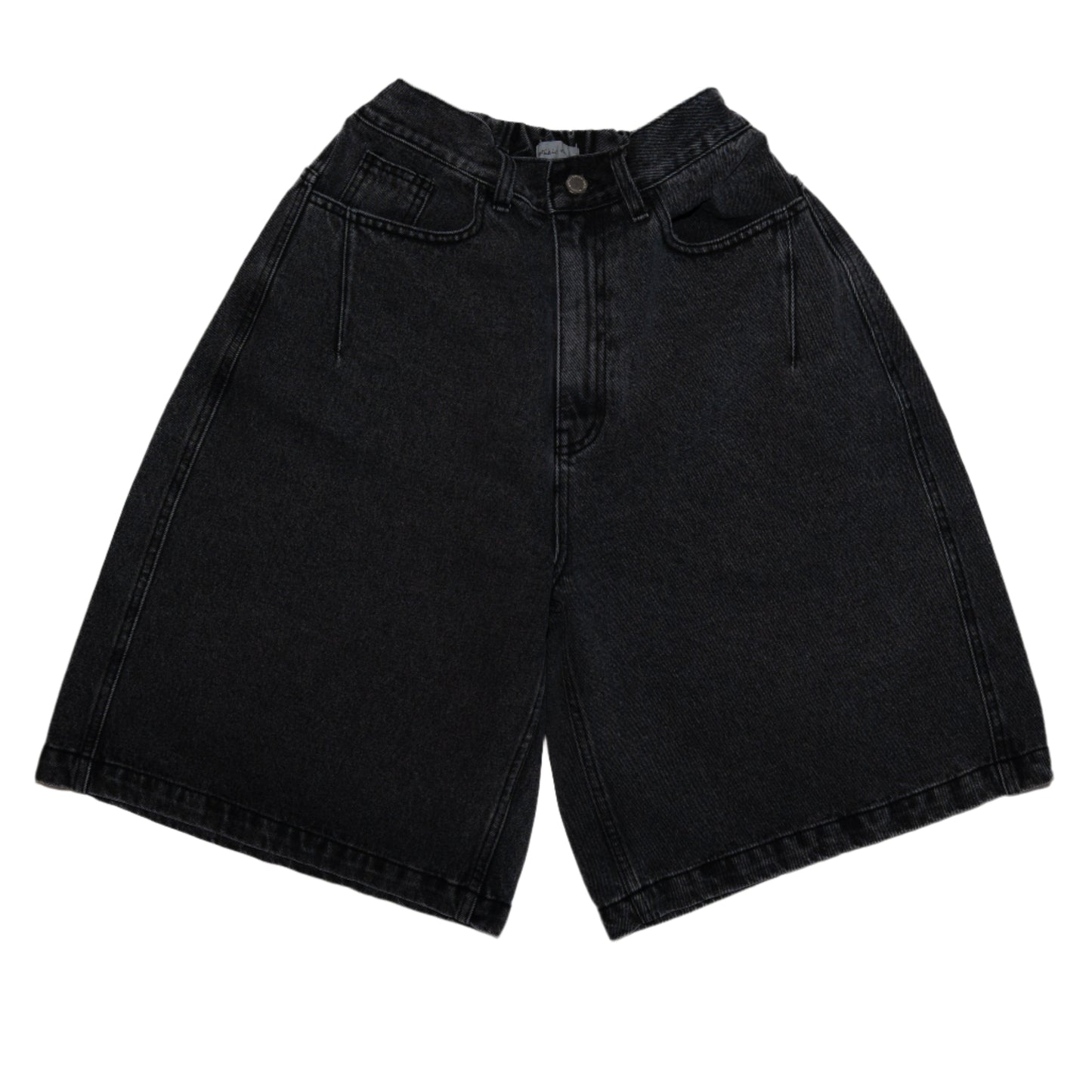 HALF-DART DENIM SHORTS
