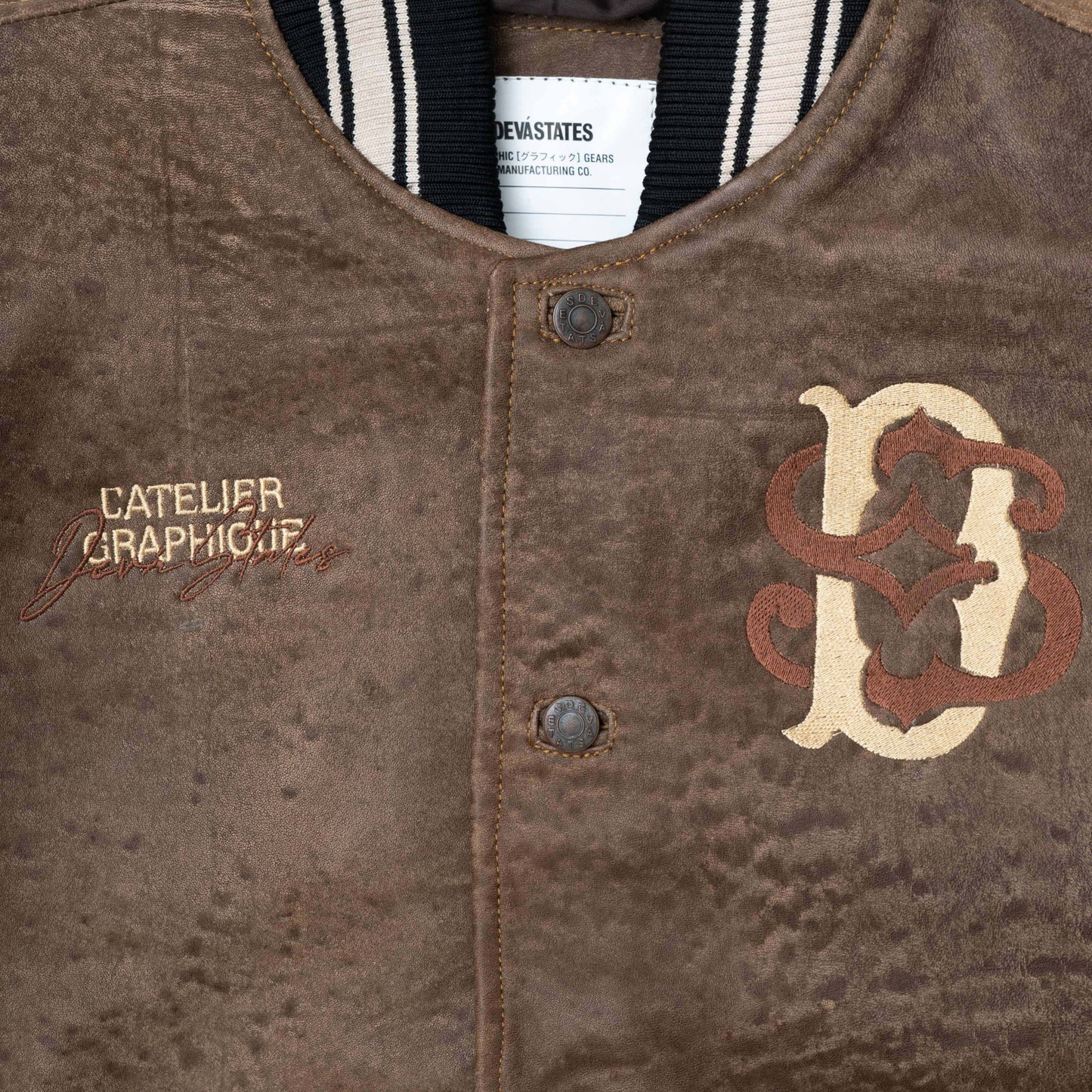 DECREE LEATHER STADIUM JACKET