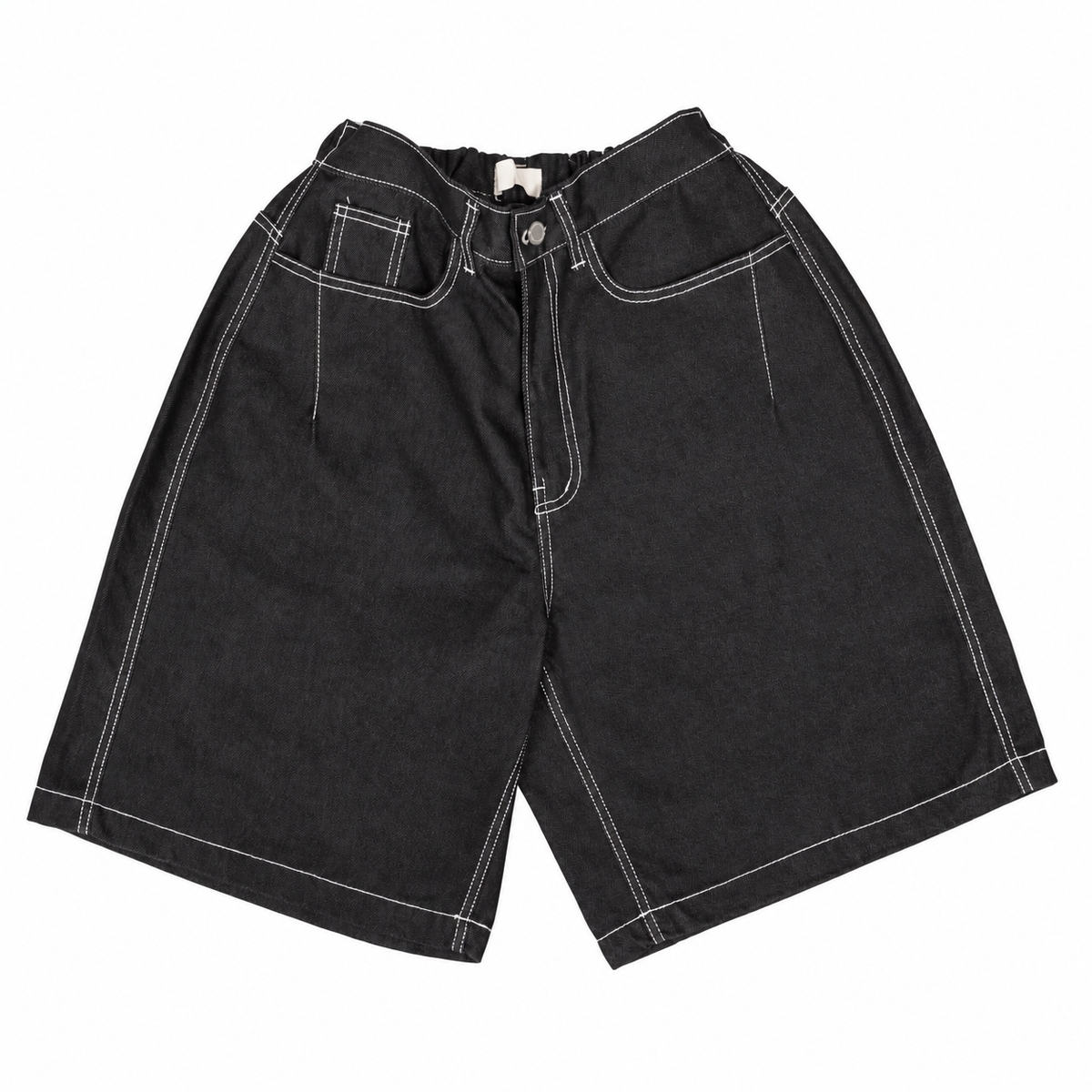 HALF-DART RAW DENIM SHORTS