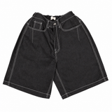 HALF-DART RAW DENIM SHORTS