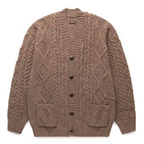 Kapital Knitwear 5G WOOL CABLE KNIT ELBOW-CATPITAL CARDIGAN