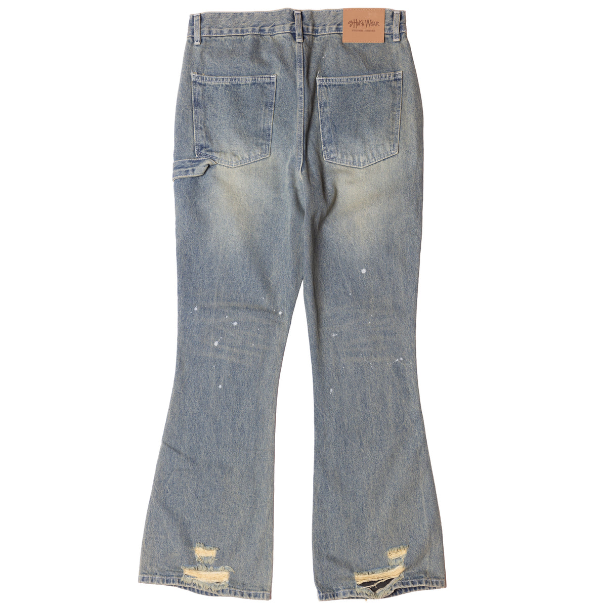 DOUBLE KNEE FLARED DENIM