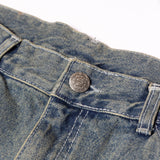 DOUBLE KNEE FLARED DENIM