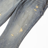DOUBLE KNEE FLARED DENIM