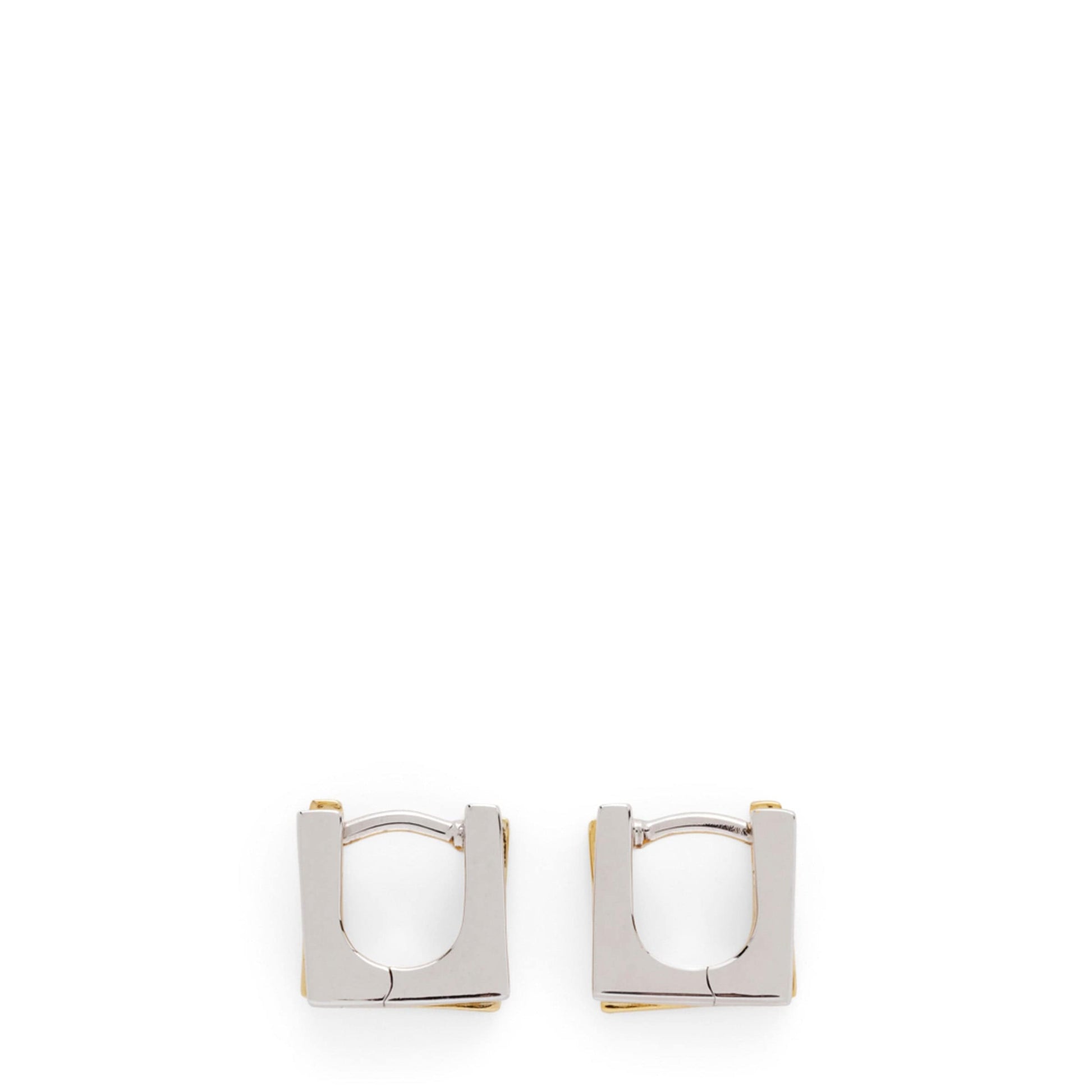 Tom Wood Jewelry 925 STERLING SILVER/9K GOLD / O/S STEP HUGGIES DUO