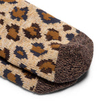Kapital Socks BROWN / O/S 84 YARNS RAININBOWY HAPPY HEEL LEOPARD SOCKS