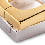 Tom Wood Jewelry 925 STERLING SILVER/9K GOLD / O/S STEP HUGGIES DUO